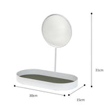 Makeupbakke i metal med aftageligt standspejl på toiletbord