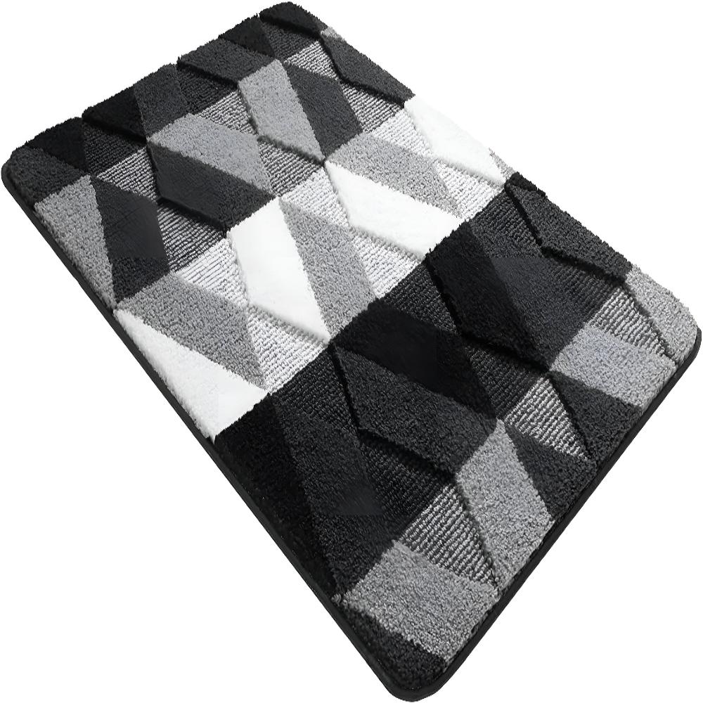 Skridsikker dørmåtte i mikrofiber med geometrisk mønster i entré