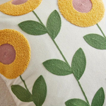 Pudebetræk med plantemønster og blomster på sofa