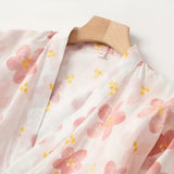 Badekåbe til kvinder i bomuld med blomstermønster i yukata-stil