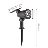 Solcellelampe med 9 LED lyser op i en have om aftenen