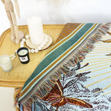 Boho vægtæppe med solen fra tarotkort i jacquardvævning