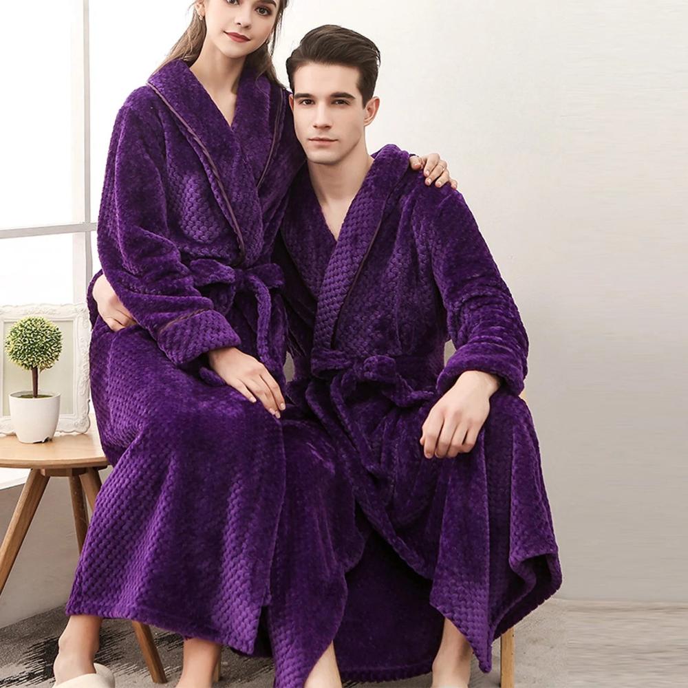 Unisex badekåbe i blød fleece med lommer og bælte