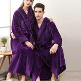 Unisex badekåbe i blød fleece med lommer og bælte