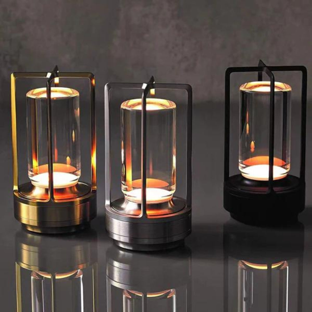 Trådløs genopladelig bordlampe i metal i nordisk stil