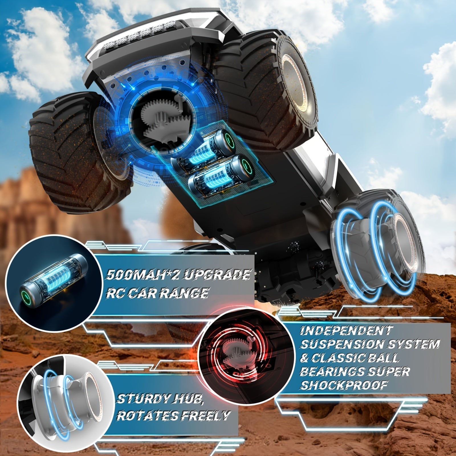 Fjernstyret monstertruck til terræn