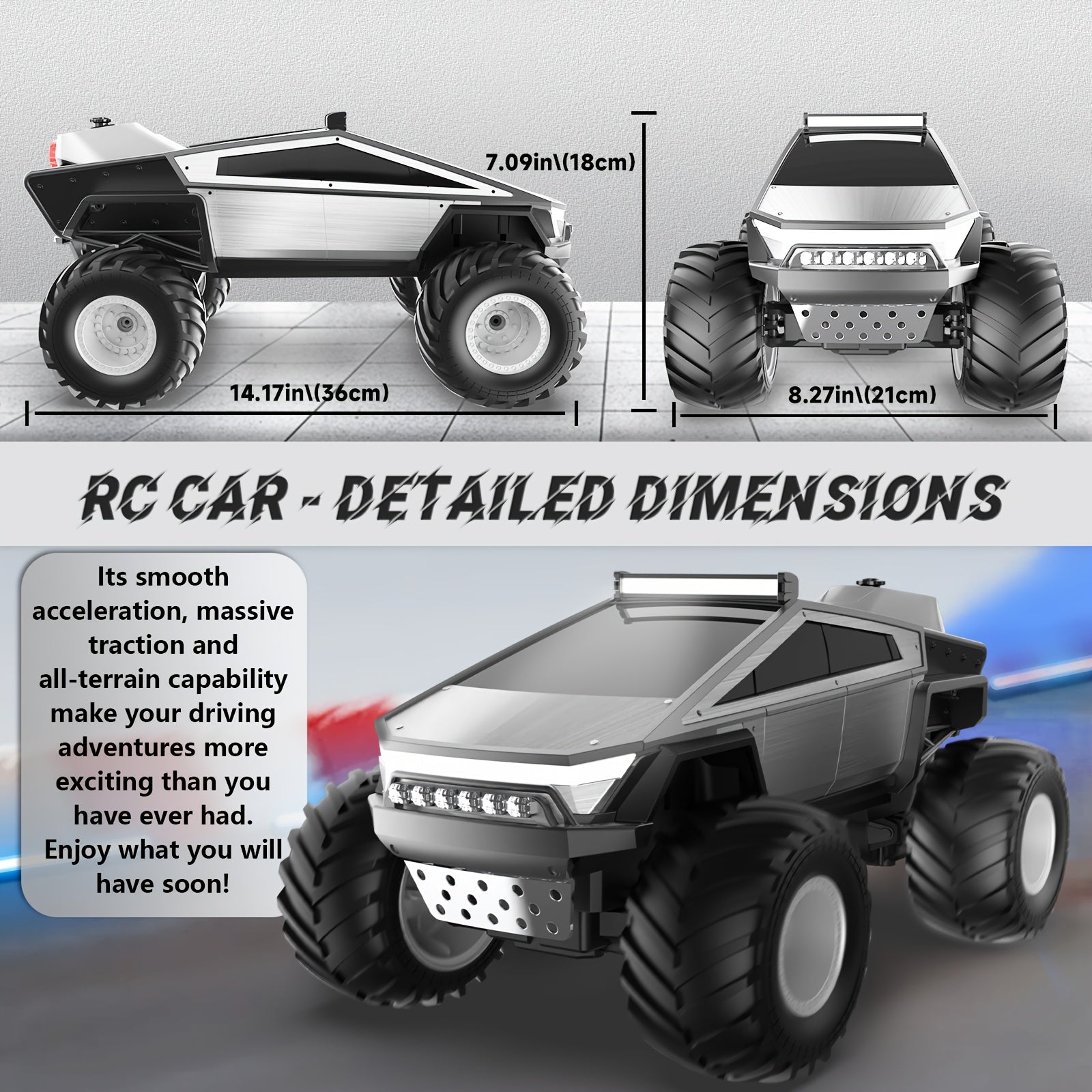 Fjernstyret monstertruck til terræn