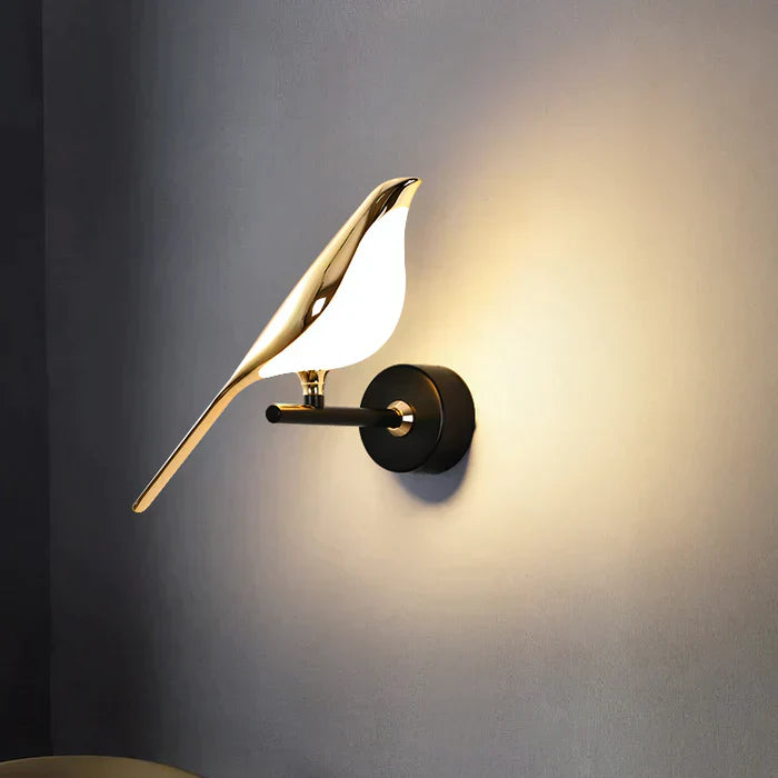 AureliaGlow | Væglampe Moderne - LED Guld Fugl