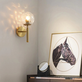 BrassGlow | Væglampe Skandinavisk – LED Messing Glas Globus