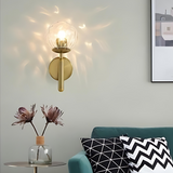 BrassGlow | Væglampe Skandinavisk – LED Messing Glas Globus