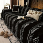 Boho sofabetræk med chevronmønster i mikrofiber på sofa