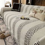 Boho sofabetræk med chevronmønster i mikrofiber på sofa