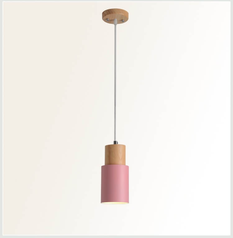 FjordGlow | Loftslampe Skandinavisk - Træ Cylinder LED
