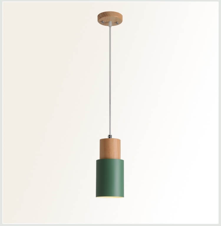 FjordGlow | Loftslampe Skandinavisk - Træ Cylinder LED