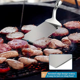 Stegespade i rustfrit stål med træhåndtag til køkken og grill