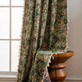 FloraLoom | Gardiner Vintage - Blomstret Vaskbar Med Kvaster