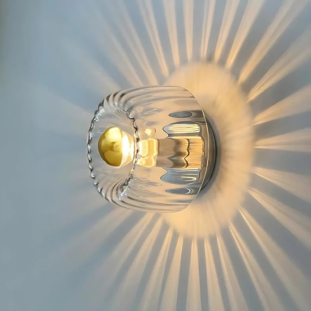 GlowNordic | Væglampe Minimalistisk - LED Rund Glas