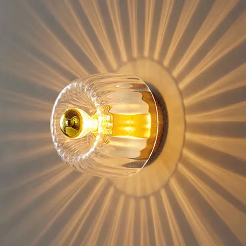 GlowNordic | Væglampe Minimalistisk - LED Rund Glas