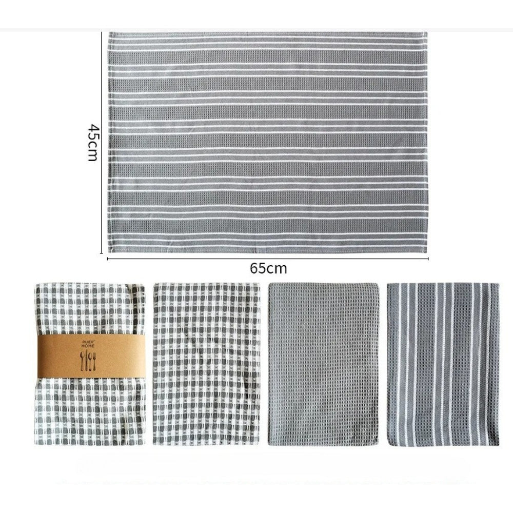 Sæt med tre hurtigtørrende viskestykker i mikrofiber i køkkenet