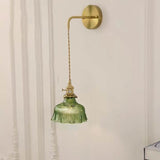 HyggeBrass | Væglampe Vintage – Messing Glas Blomst