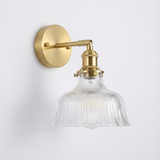 HyggeBrass | Væglampe Vintage – Messing Glas Blomst