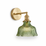 HyggeBrass | Væglampe Vintage – Messing Glas Blomst