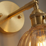 HyggeGlow | Væglampe Vintage – Messing Tulipan Glas