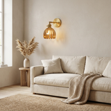 HyggeGlow | Væglampe Vintage – Messing Tulipan Glas