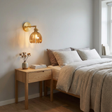 HyggeGlow | Væglampe Vintage – Messing Tulipan Glas