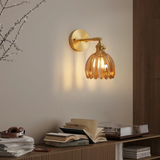 HyggeGlow | Væglampe Vintage – Messing Tulipan Glas
