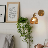 HyggeGlow | Væglampe Vintage – Messing Tulipan Glas