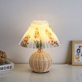 HyggeLume | Bordlampe Skandinavisk - Rattan Plisseret LED 1-Lys