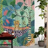 JungleMuse | Badeforhæng Moderne - Tropisk Dyremotiv Vaskbar
