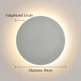 Moderne Minimalistisk Rund LED Væglampe IP65 Udendørs 1-Lys