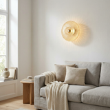 NordicAmber | Væglampe Vintage - Ribbet Glas Rund LED 1-Lys