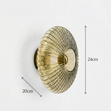 NordicAmber | Væglampe Vintage - Ribbet Glas Rund LED 1-Lys