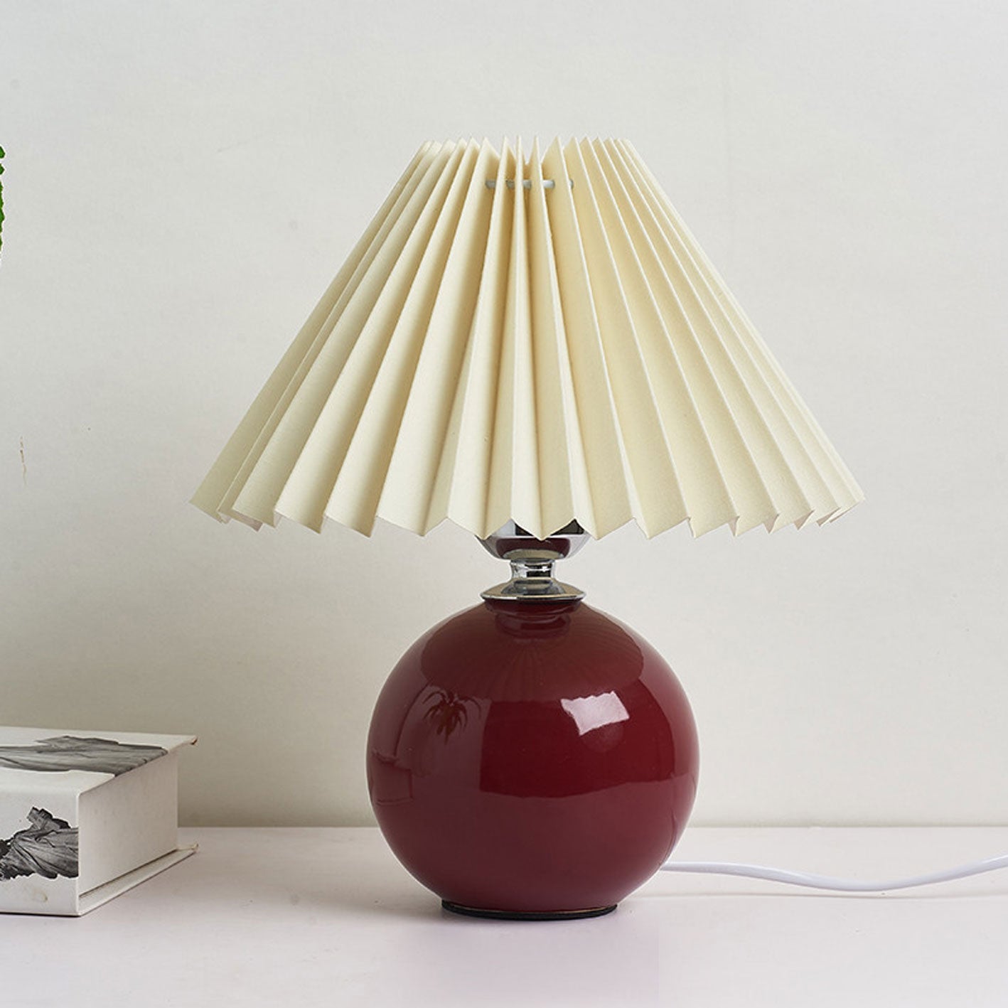 NordicAura | Bordlampe Vintage - Plisseret Keramik