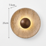 NordicAura | Væglampe Minimalistisk - LED Travertin Rund
