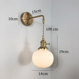 NordicAura | Væglampe Skandinavisk - Messing Riflet Glas LED