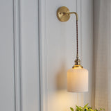NordicAura | Væglampe Skandinavisk - Messing Riflet Glas LED