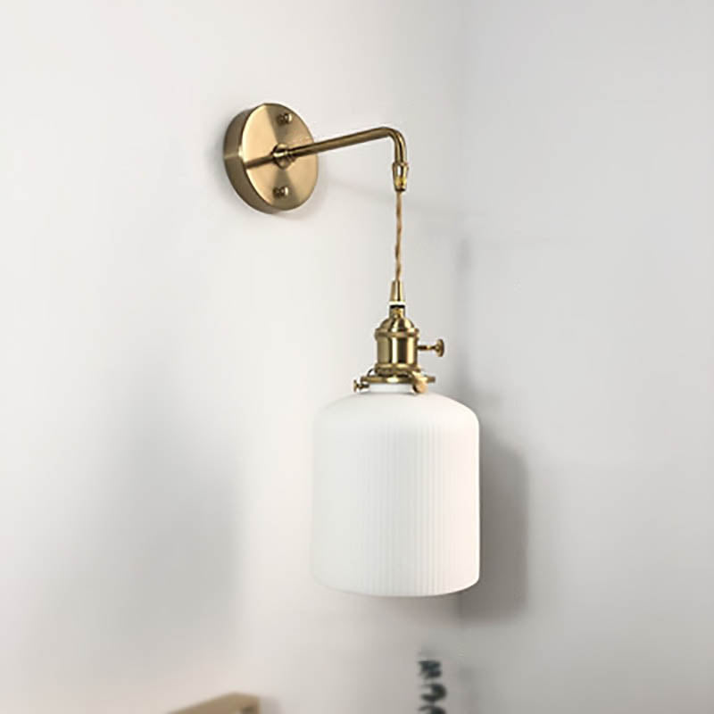 NordicAura | Væglampe Skandinavisk - Messing Riflet Glas LED