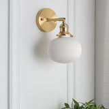NordicAura | Væglampe Skandinavisk - Messing Riflet Glas LED