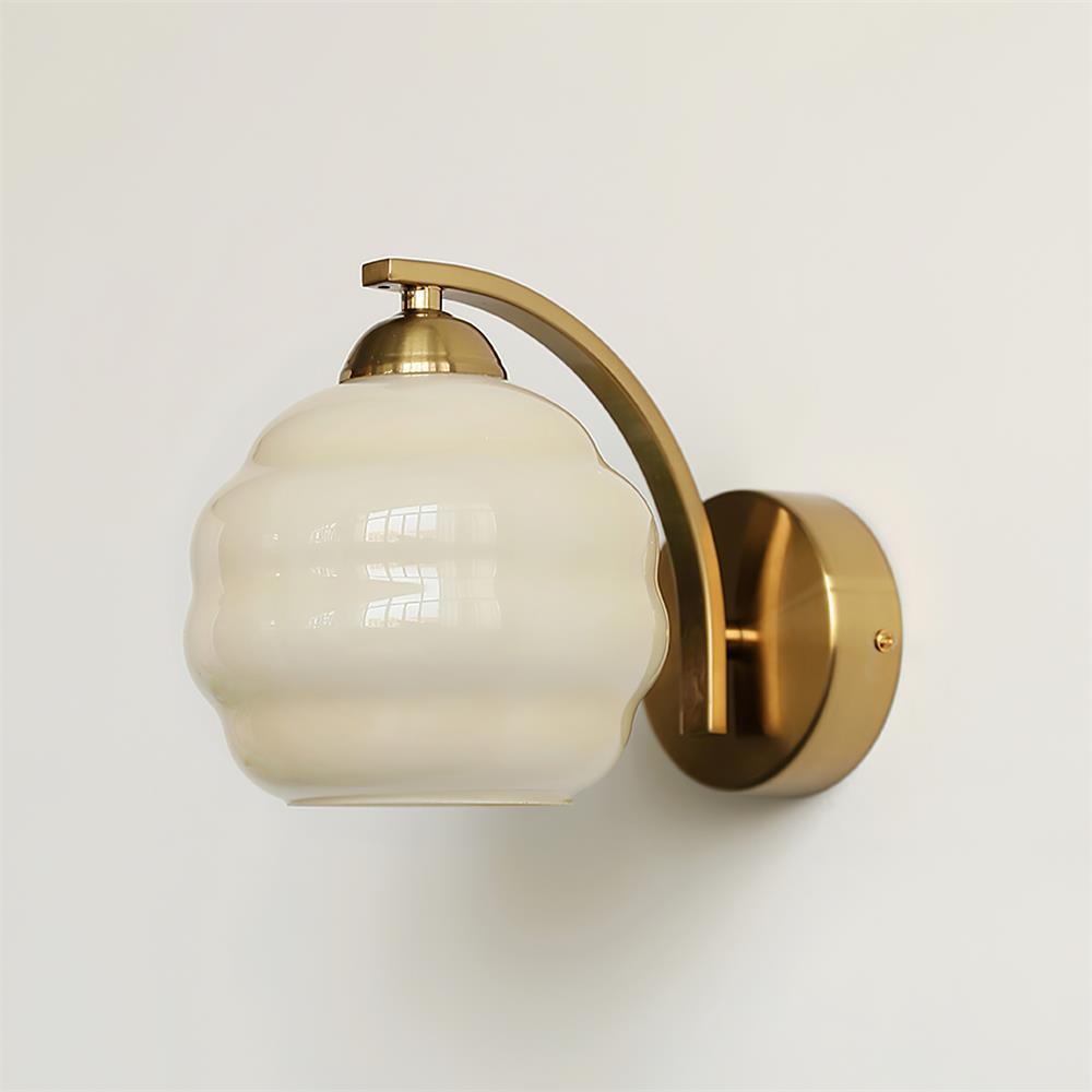 NordicAura | Væglampe Vintage - LED Riflet Glas Messing