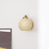 NordicAura | Væglampe Vintage - LED Riflet Glas Messing