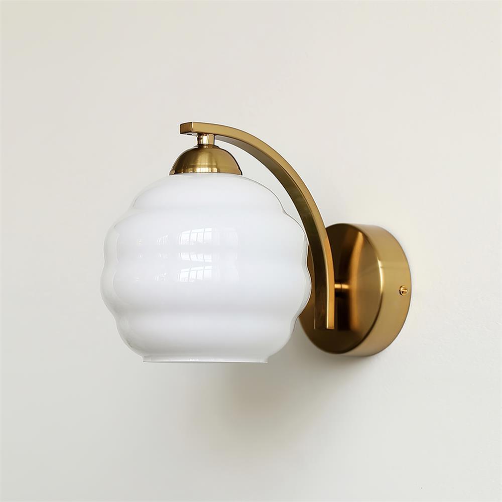 NordicAura | Væglampe Vintage - LED Riflet Glas Messing