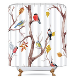 NordicBird | Badeforhæng Vintage - Fuglemotiv Vaskbar