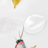 NordicBird | Badeforhæng Vintage - Fuglemotiv Vaskbar