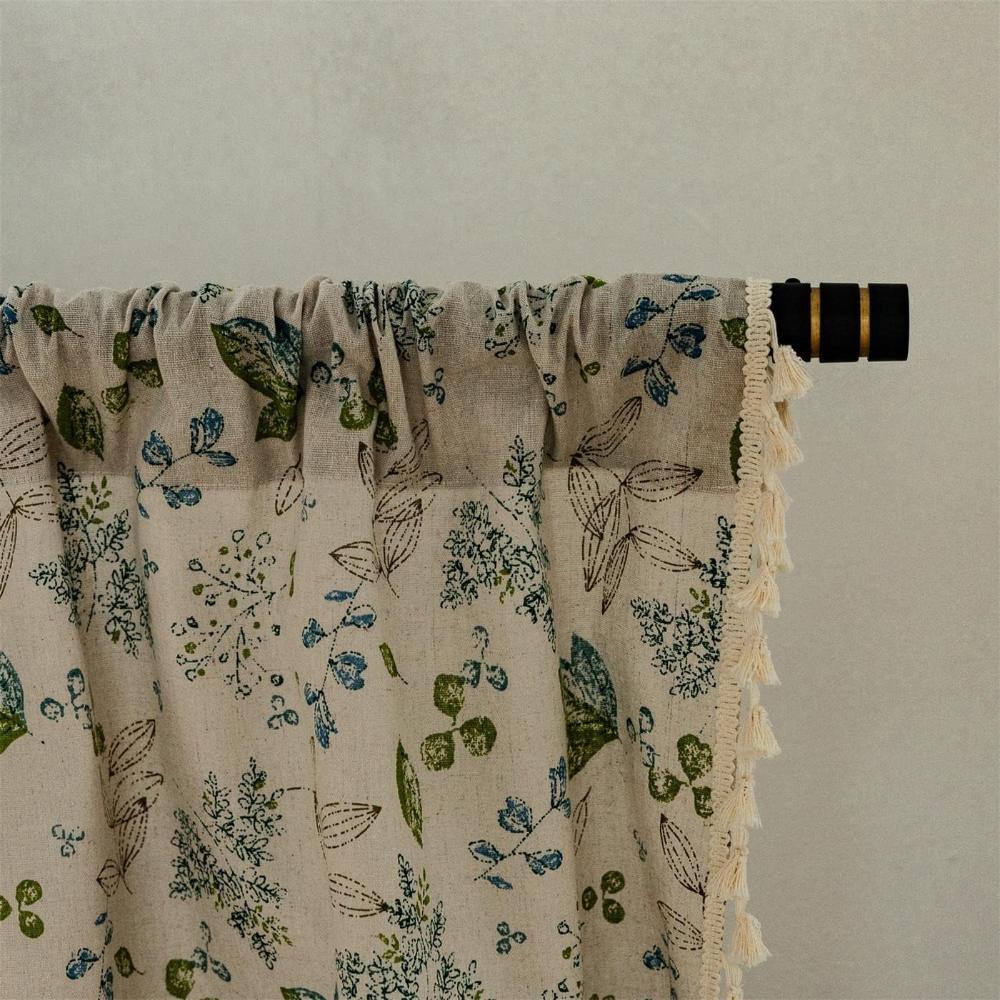 NordicBloom | Gardiner Vintage - Blomstret Frynse Vaskbar
