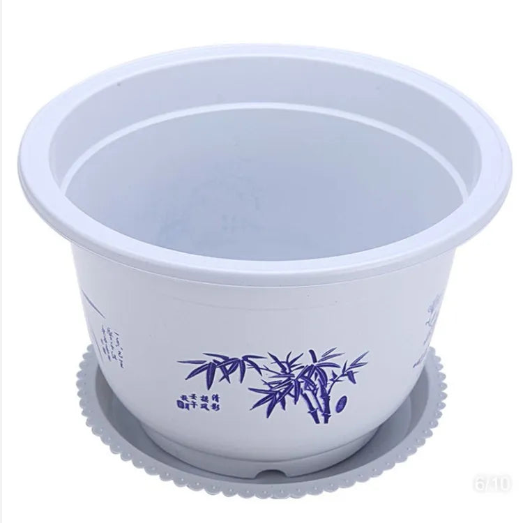 NordicBloom | Plantekasse Skandinavisk - Plastik med Bambusmotiv
