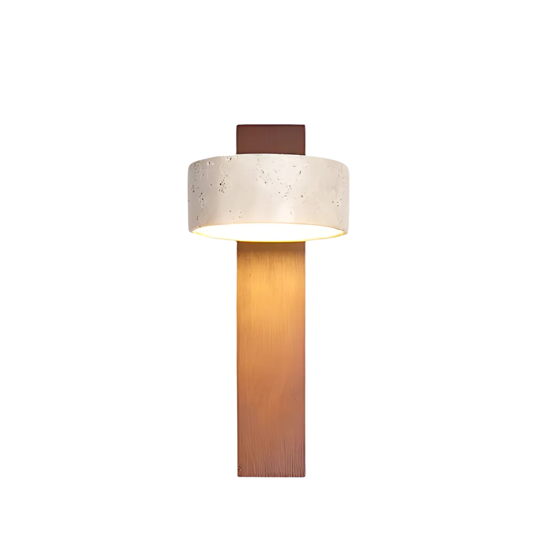 NordicCalm | Væglampe Minimalistisk - Wabi-Sabi Travertin Træ LED
